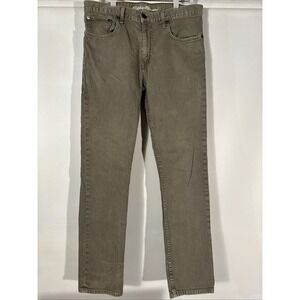 Eddie Bauer Jeans 33x32 Tan/Brown Slim Fit Stretch Cotton Canvas WorkWear Preppy